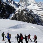 expert skiing in the backcountry near zermatt on a ski vacation