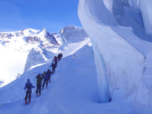 The backcountry skiing around Monte Rosa is glacier-filled and spectacular.