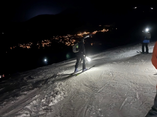 night skiers